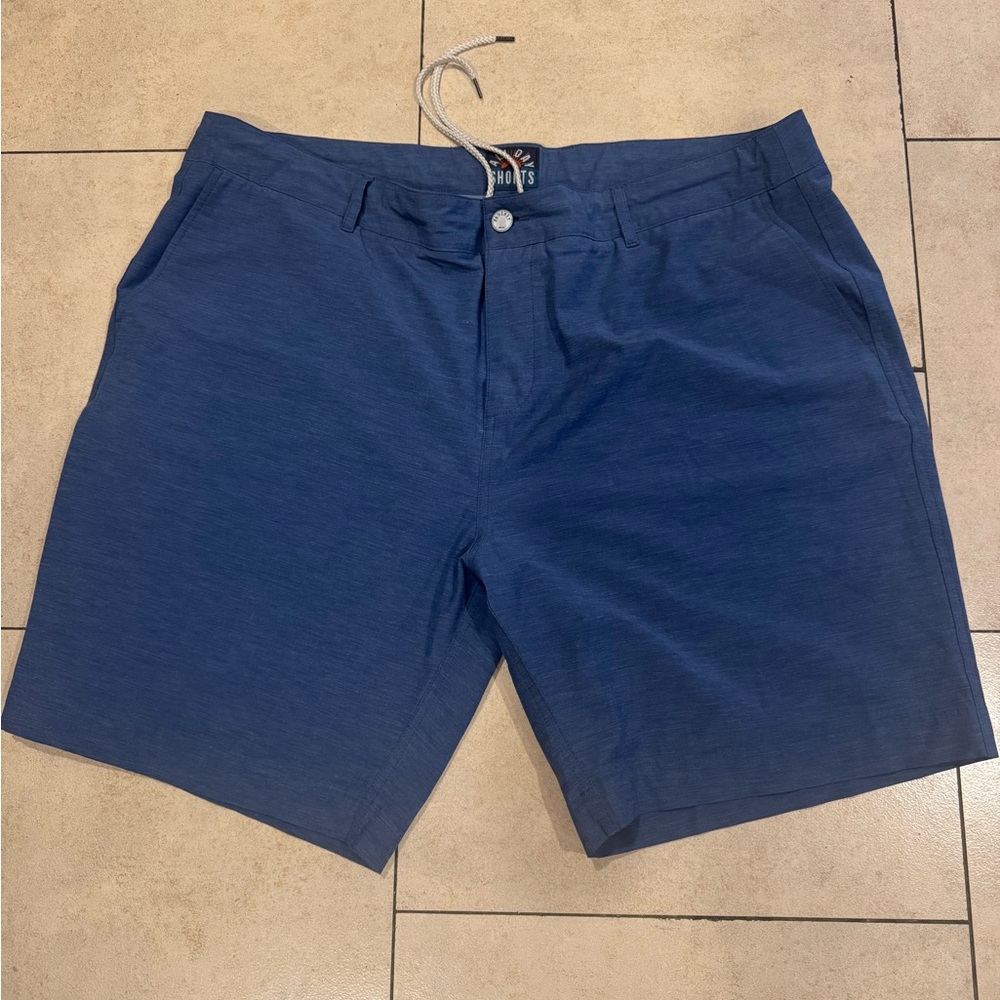Faherty All Day Shorts Mens Size 42 Blue Zip Fly Drawstring Casual 8”